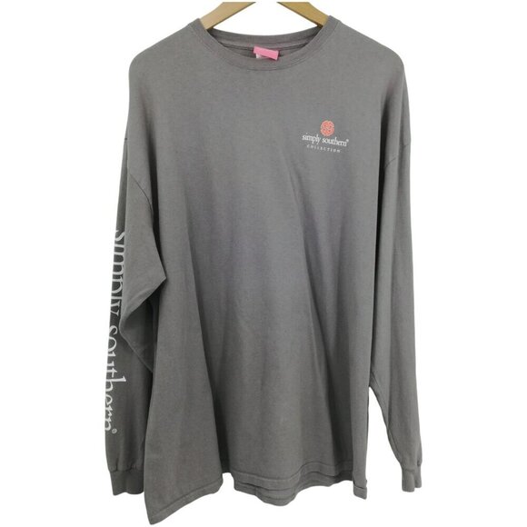 Simply Southern Gray Long Sleeve T-Shirt Size XXL Be Sweet Tailgate Hard Graphic - Picture 1 of 13